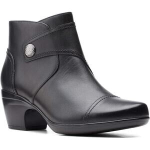 NEW Clarks Emily Calle Ankle Boots Booties Shoes Women's 7 Black Leather